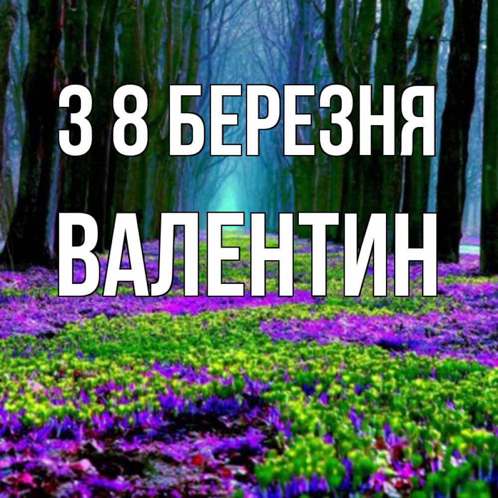 Открытка на каждый день з підписом, Валентин З 8 БЕРЕЗНЯ фиолетовые цветы в лесу 1 Прикольна листівка з побажанням онлайн скачати безкоштовно 