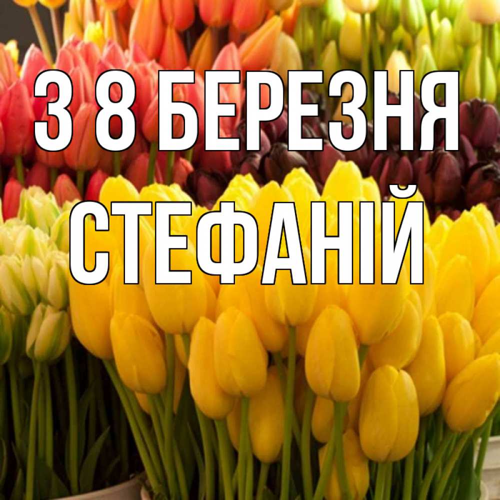 Открытка на каждый день з підписом, Стефаній З 8 БЕРЕЗНЯ цветы Прикольна листівка з побажанням онлайн скачати безкоштовно 