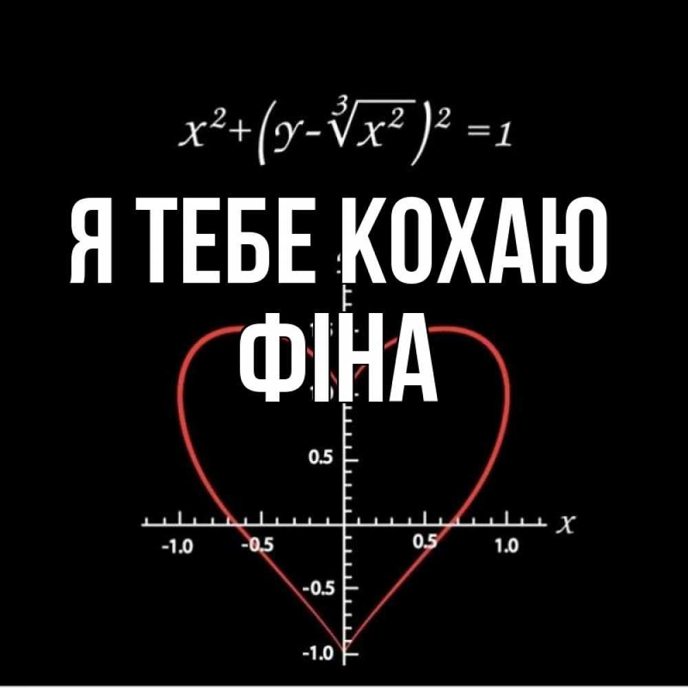 Открытка на каждый день з підписом, Фіна Я тебе кохаю сердечная формула Прикольна листівка з побажанням онлайн скачати безкоштовно 