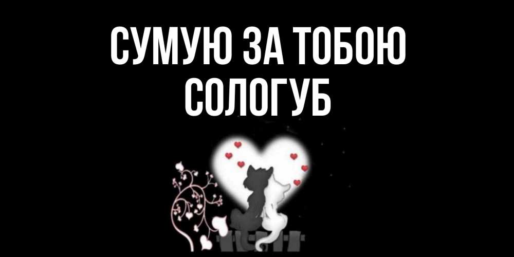 Открытка на каждый день з підписом, Сологуб Сумую за тобою коты Прикольна листівка з побажанням онлайн скачати безкоштовно 