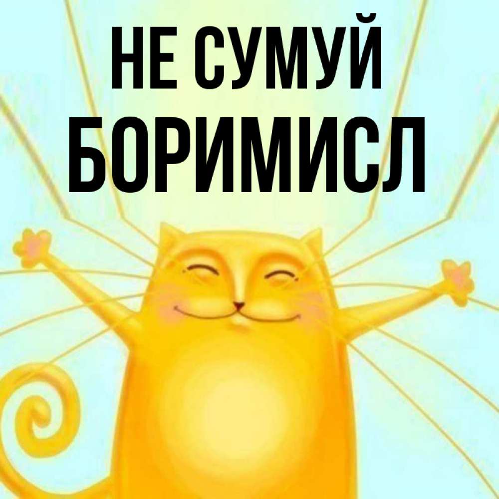 Открытка на каждый день з підписом, Боримисл Не сумуй обнимашки усатые Прикольна листівка з побажанням онлайн скачати безкоштовно 