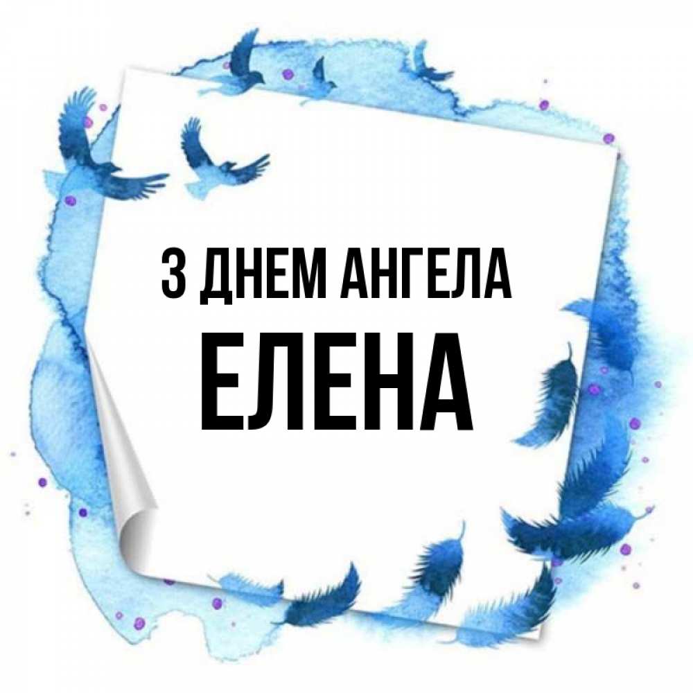 Открытка на каждый день з підписом, Елена З Днем ангела красивые птицы летят Прикольна листівка з побажанням онлайн скачати безкоштовно 