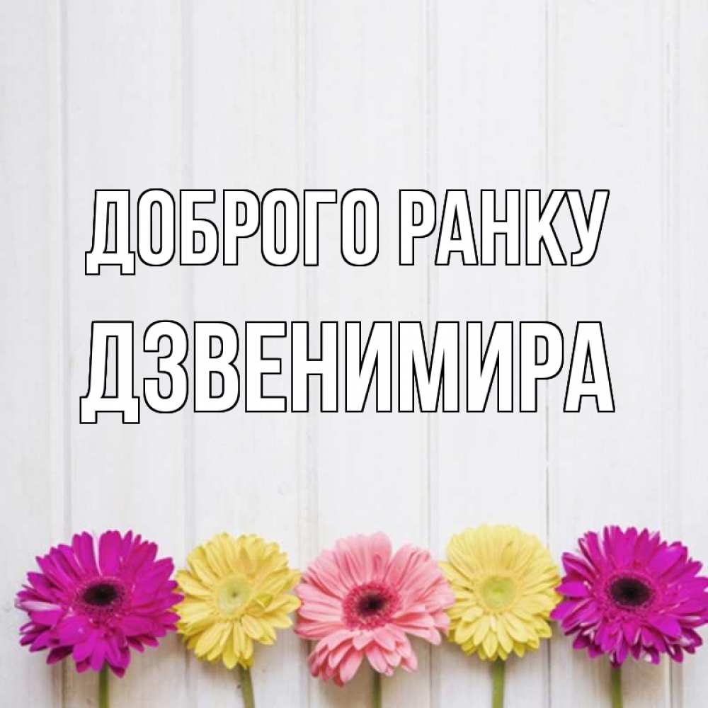 Открытка на каждый день з підписом, Дзвенимира Доброго ранку красный желтый и розовый цветок Прикольна листівка з побажанням онлайн скачати безкоштовно 