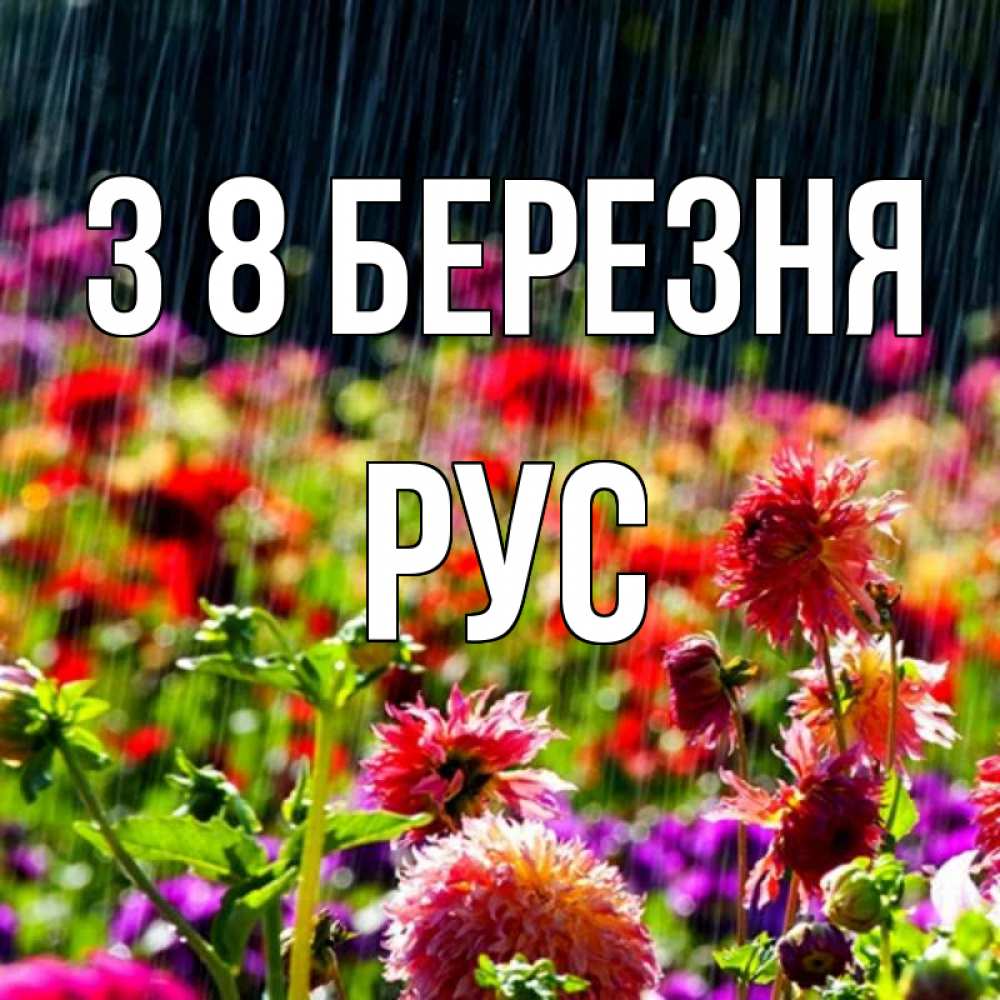 Открытка на каждый день з підписом, Рус З 8 БЕРЕЗНЯ цветы под дождиком к международному женскому дню Прикольна листівка з побажанням онлайн скачати безкоштовно 