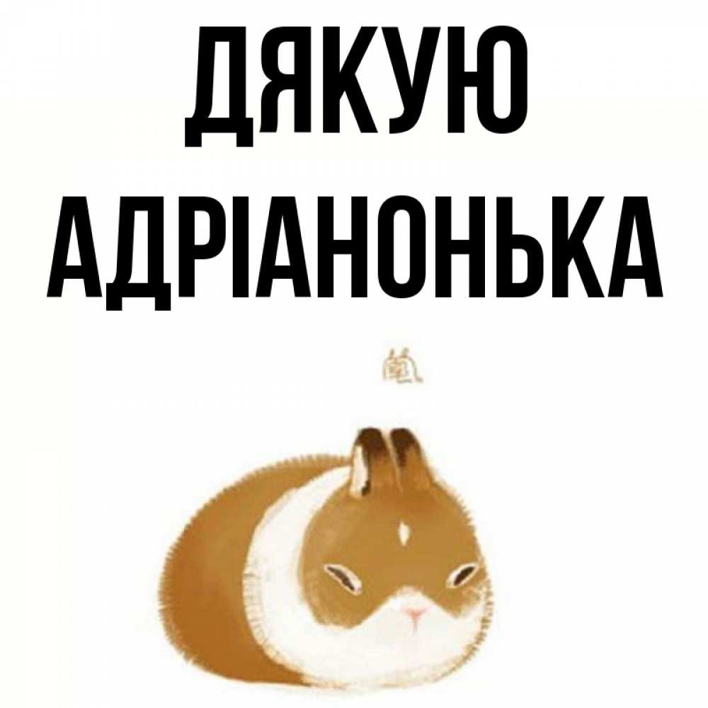 Открытка на каждый день з підписом, Адріанонька Дякую коричнево белый домашний питомец Прикольна листівка з побажанням онлайн скачати безкоштовно 