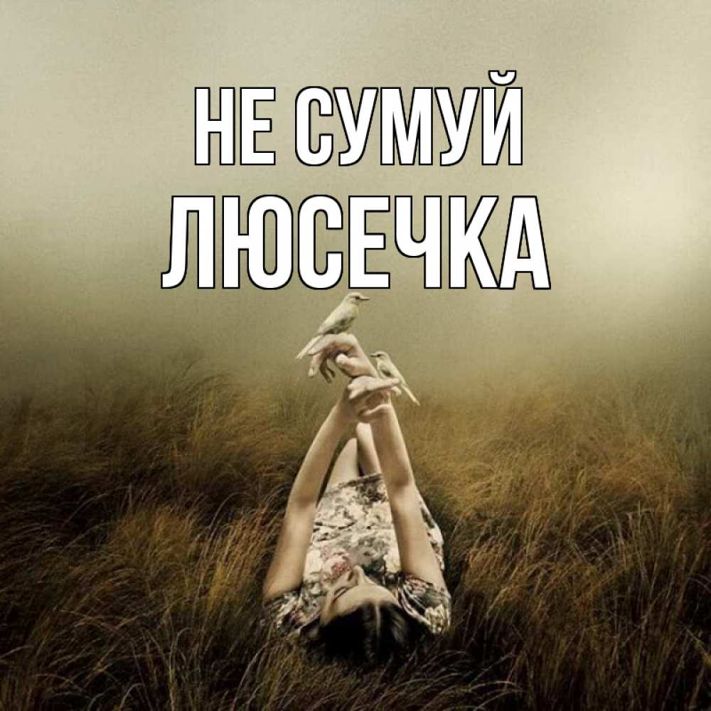 Открытка на каждый день з підписом, Люсечка Не сумуй поле и туман Прикольна листівка з побажанням онлайн скачати безкоштовно 