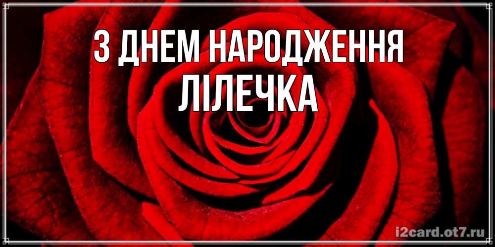 Открытка на каждый день з підписом, Лілечка З Днем народження алая роза Прикольна листівка з побажанням онлайн скачати безкоштовно 