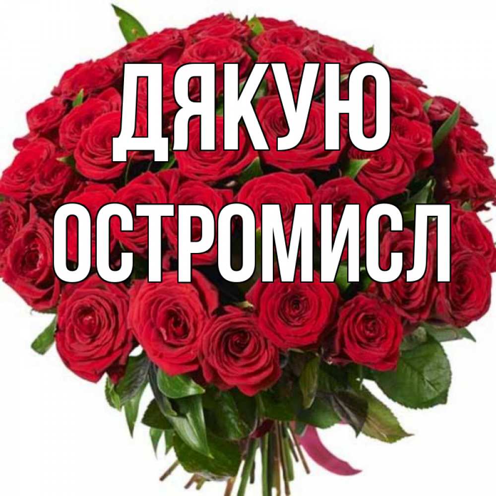 Открытка на каждый день з підписом, Остромисл Дякую букет красных роз Прикольна листівка з побажанням онлайн скачати безкоштовно 