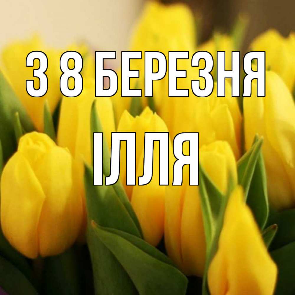 Открытка на каждый день з підписом, Ілля З 8 БЕРЕЗНЯ цветы Прикольна листівка з побажанням онлайн скачати безкоштовно 