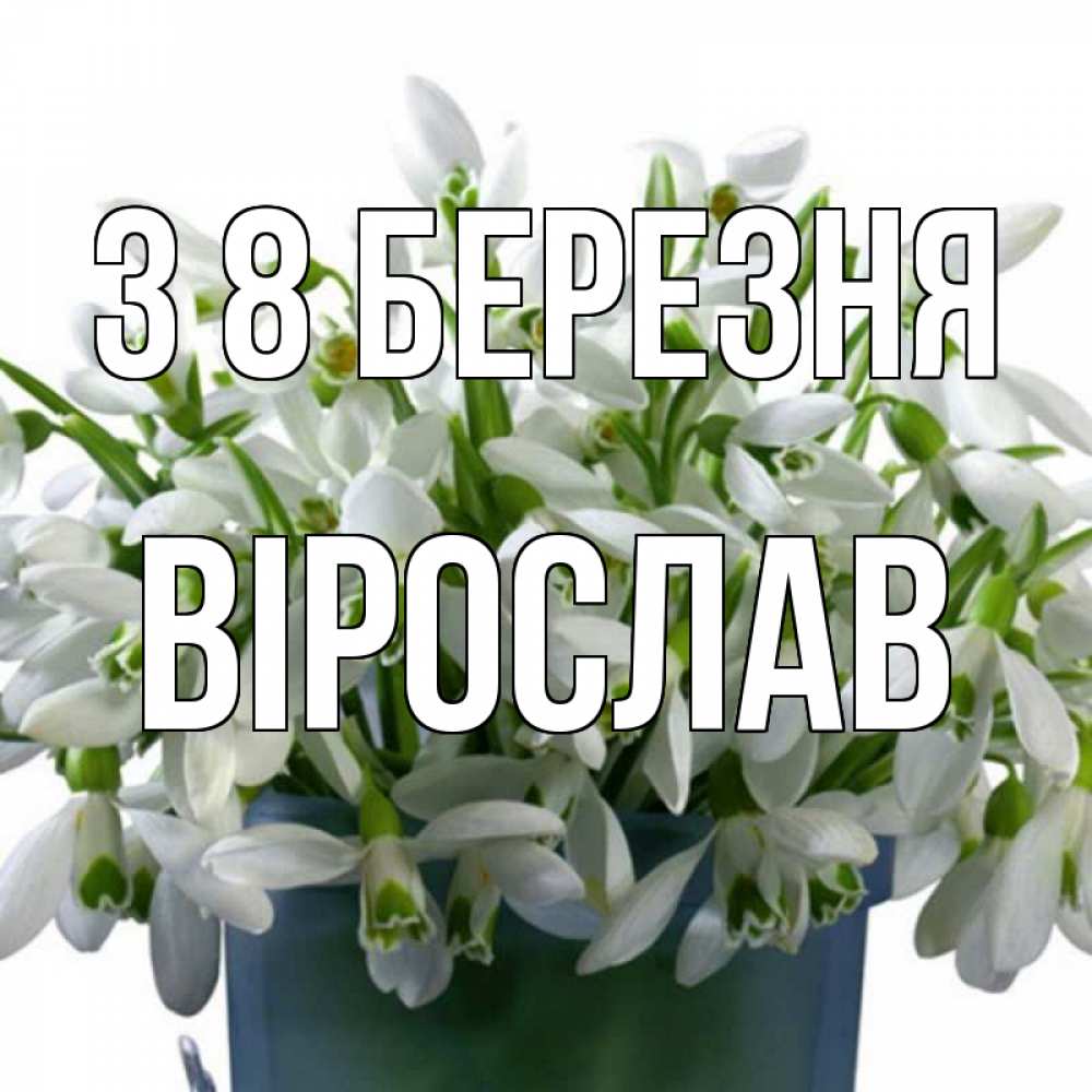 Открытка на каждый день з підписом, Вірослав З 8 БЕРЕЗНЯ цветы к международному женскому дню Прикольна листівка з побажанням онлайн скачати безкоштовно 