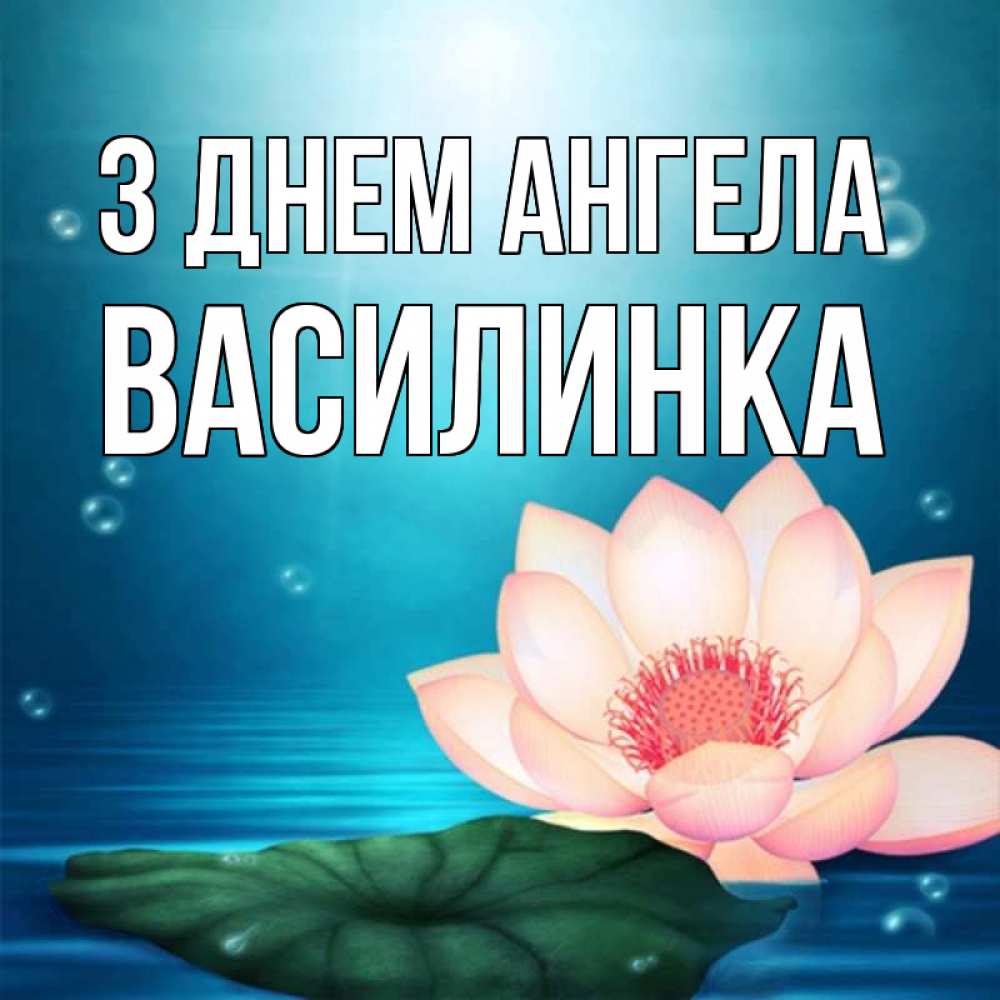Открытка на каждый день з підписом, Василинка З Днем ангела кувшинка Прикольна листівка з побажанням онлайн скачати безкоштовно 