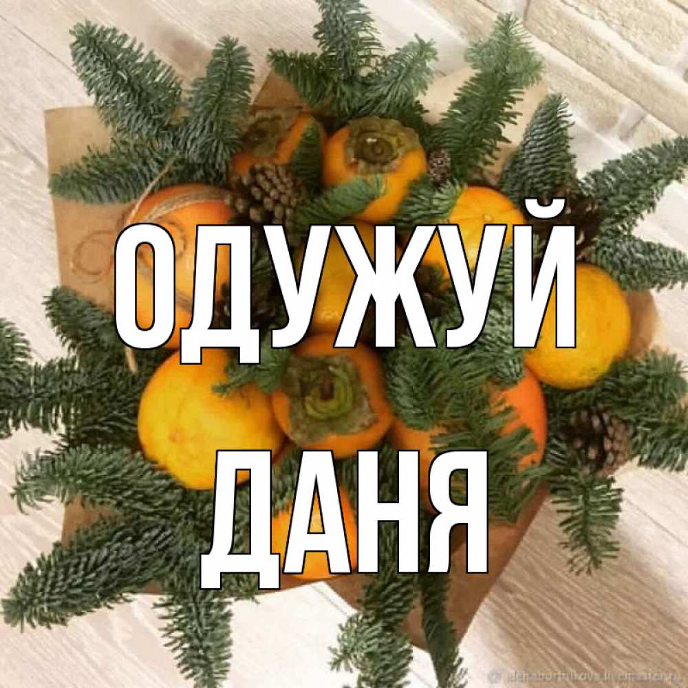 Открытка на каждый день з підписом, Даня Одужуй апельсины и хурьма Прикольна листівка з побажанням онлайн скачати безкоштовно 