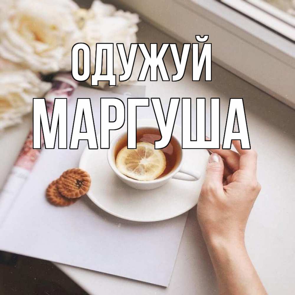 Открытка на каждый день з підписом, Маргуша Одужуй и печеньками Прикольна листівка з побажанням онлайн скачати безкоштовно 