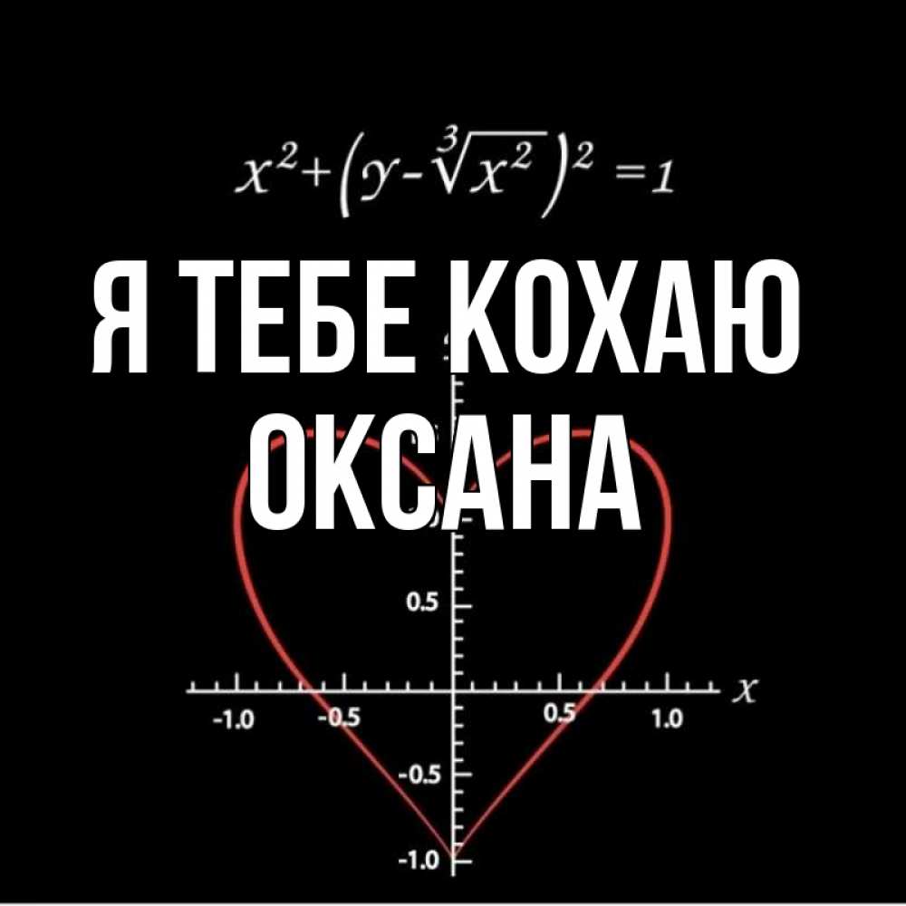 Открытка на каждый день з підписом, Оксана Я тебе кохаю сердечная формула Прикольна листівка з побажанням онлайн скачати безкоштовно 