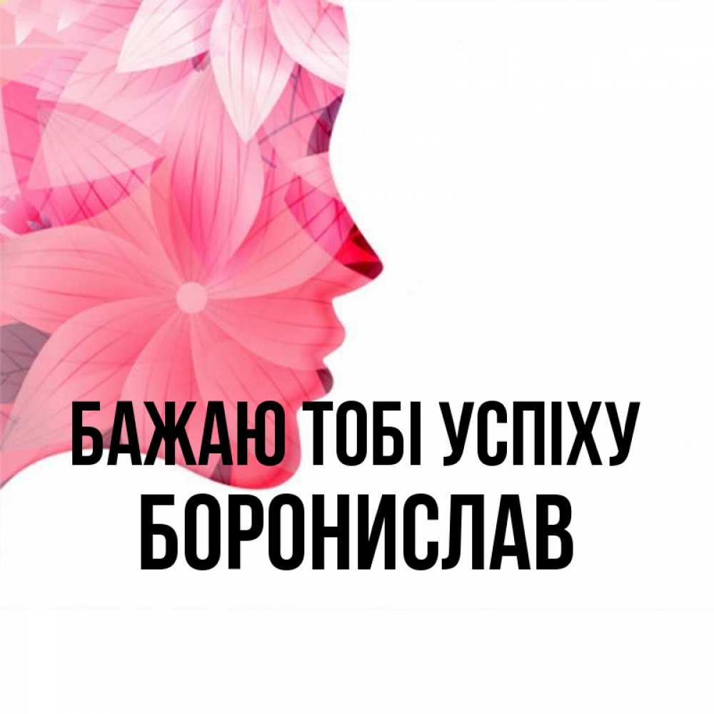 Открытка на каждый день з підписом, Боронислав Бажаю тобі успіху на удачу Прикольна листівка з побажанням онлайн скачати безкоштовно 