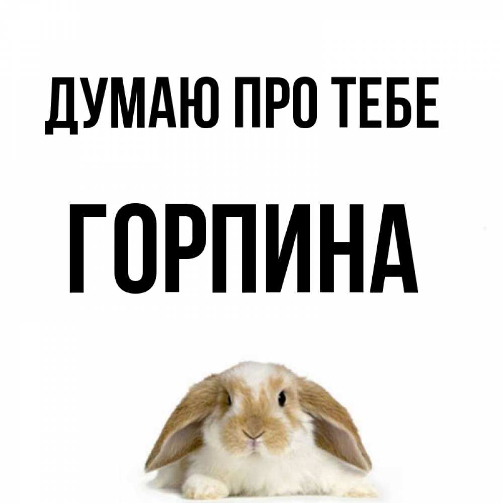 Открытка на каждый день з підписом, Горпина Думаю про тебе подписать своими руками онлайн Прикольна листівка з побажанням онлайн скачати безкоштовно 