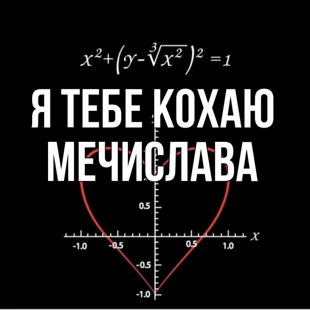 Открытка на каждый день з підписом, Мечислава Я тебе кохаю сердечная формула Прикольна листівка з побажанням онлайн скачати безкоштовно 