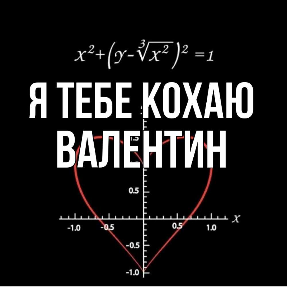 Открытка на каждый день з підписом, Валентин Я тебе кохаю сердечная формула Прикольна листівка з побажанням онлайн скачати безкоштовно 