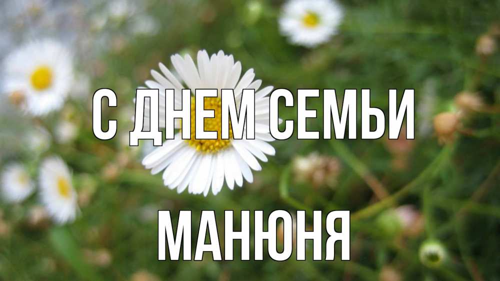 Открытка на каждый день з підписом, Манюня С днем семьи с днем семьи Прикольна листівка з побажанням онлайн скачати безкоштовно 