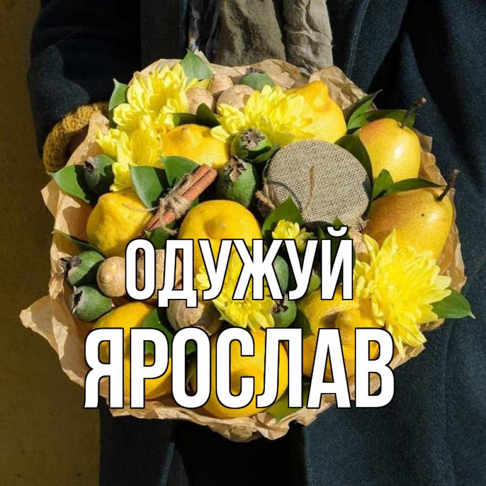 Открытка на каждый день з підписом, Ярослав Одужуй букет витаминов Прикольна листівка з побажанням онлайн скачати безкоштовно 