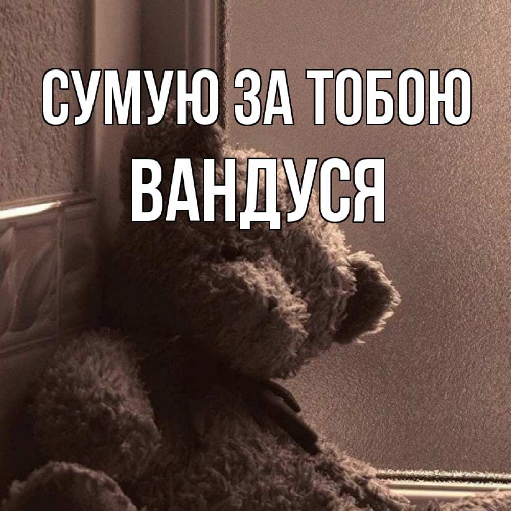 Открытка на каждый день з підписом, Вандуся Сумую за тобою скучаем тут Прикольна листівка з побажанням онлайн скачати безкоштовно 