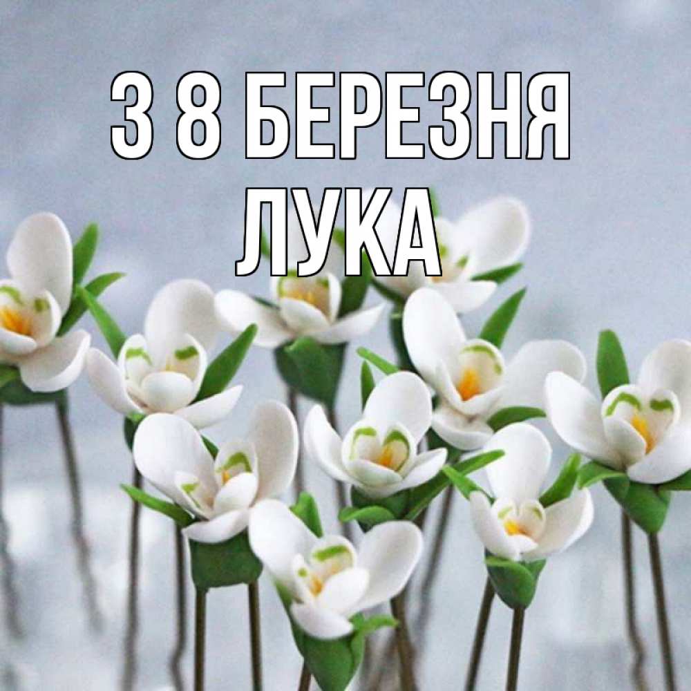 Открытка на каждый день з підписом, Лука З 8 БЕРЕЗНЯ весенние цветы Прикольна листівка з побажанням онлайн скачати безкоштовно 