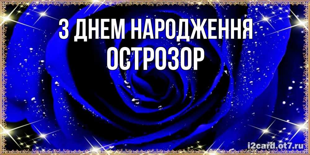 Открытка на каждый день з підписом, Острозор З Днем народження голубые цветы в росе Прикольна листівка з побажанням онлайн скачати безкоштовно 