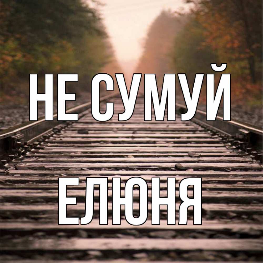 Открытка на каждый день з підписом, Елюня Не сумуй лес и железная дорога Прикольна листівка з побажанням онлайн скачати безкоштовно 