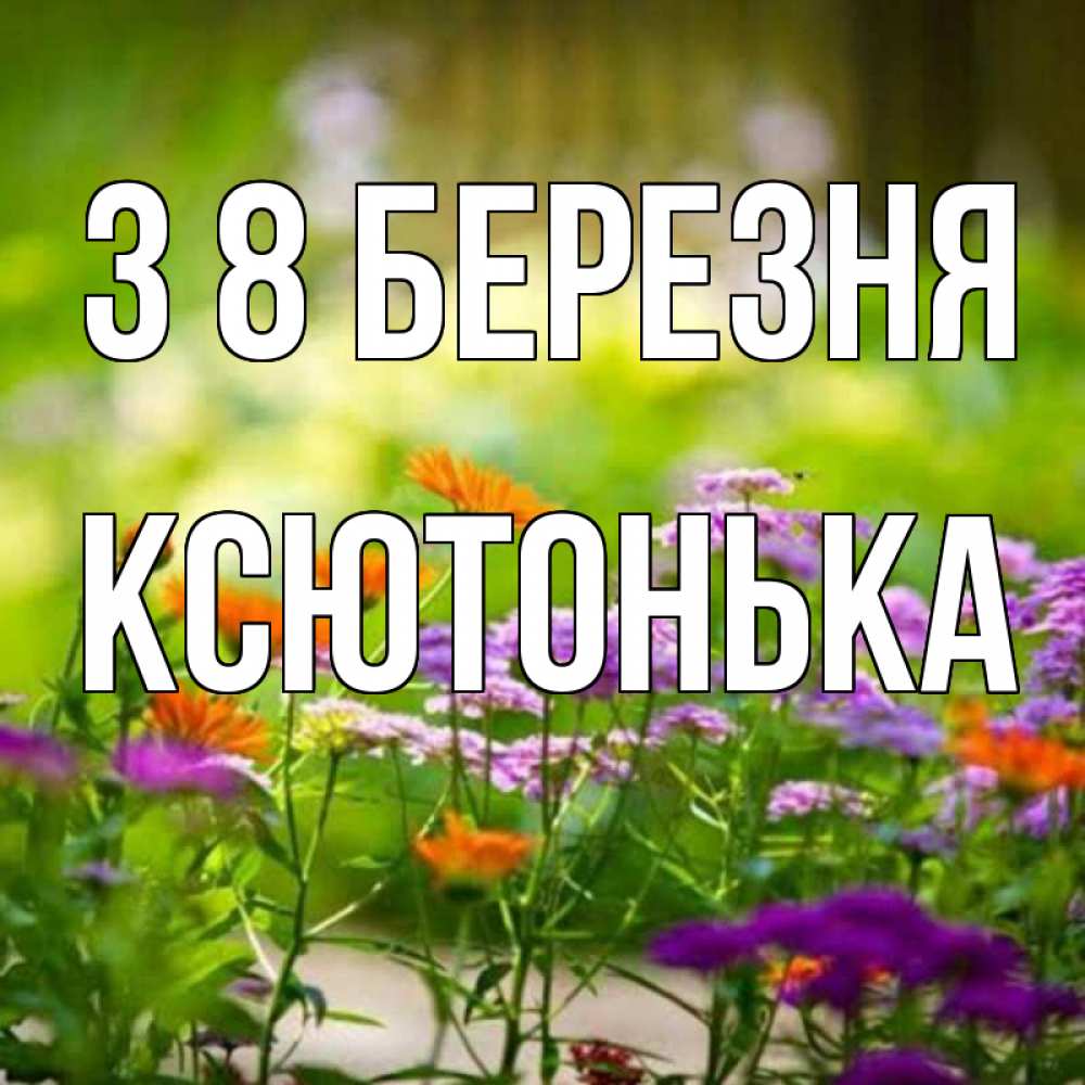 Открытка на каждый день з підписом, Ксютонька З 8 БЕРЕЗНЯ цветы Прикольна листівка з побажанням онлайн скачати безкоштовно 
