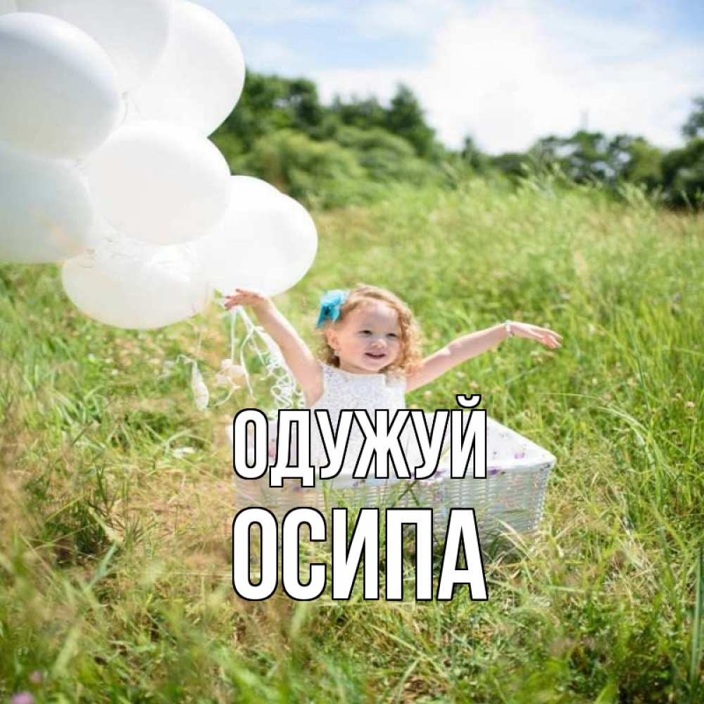 Открытка на каждый день з підписом, Осипа Одужуй девочка сидит в корзине наверное от этого больной должен выздороветь Прикольна листівка з побажанням онлайн скачати безкоштовно 