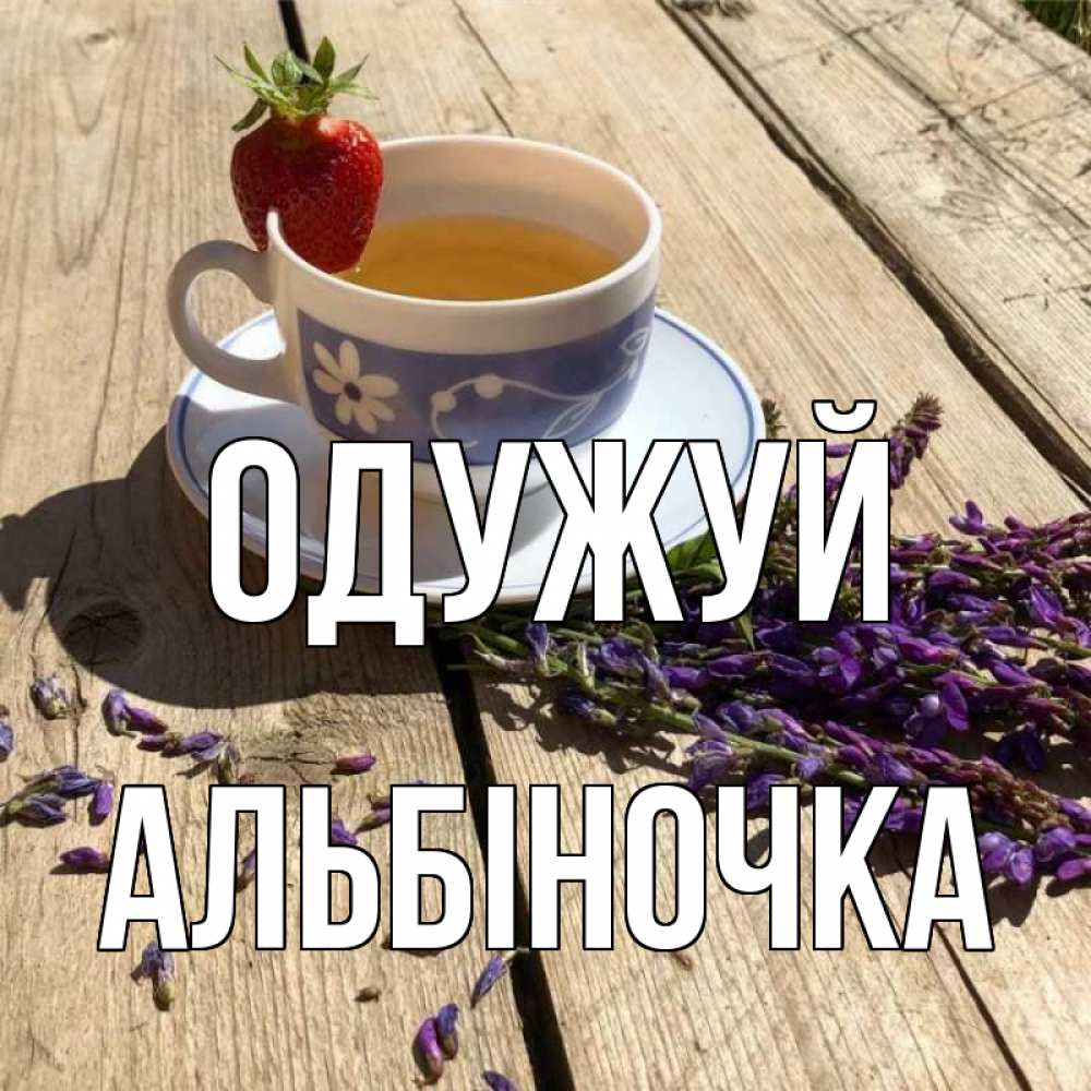 Открытка на каждый день з підписом, Альбіночка Одужуй чай Прикольна листівка з побажанням онлайн скачати безкоштовно 