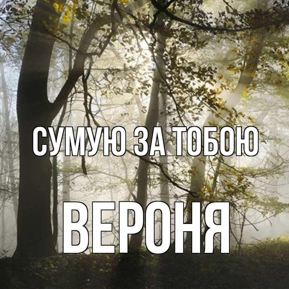 Открытка на каждый день з підписом, Вероня Сумую за тобою грустно Прикольна листівка з побажанням онлайн скачати безкоштовно 