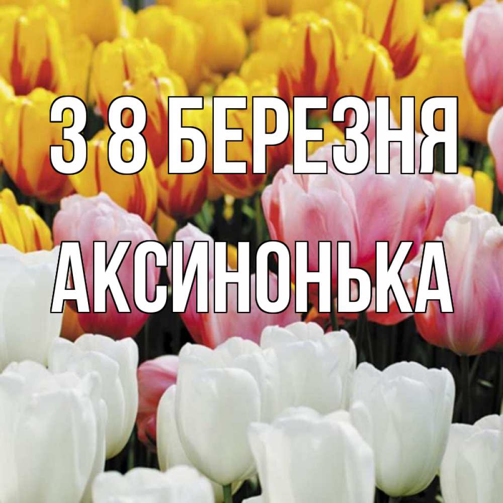 Открытка на каждый день з підписом, Аксинонька З 8 БЕРЕЗНЯ разноцветные цветы Прикольна листівка з побажанням онлайн скачати безкоштовно 