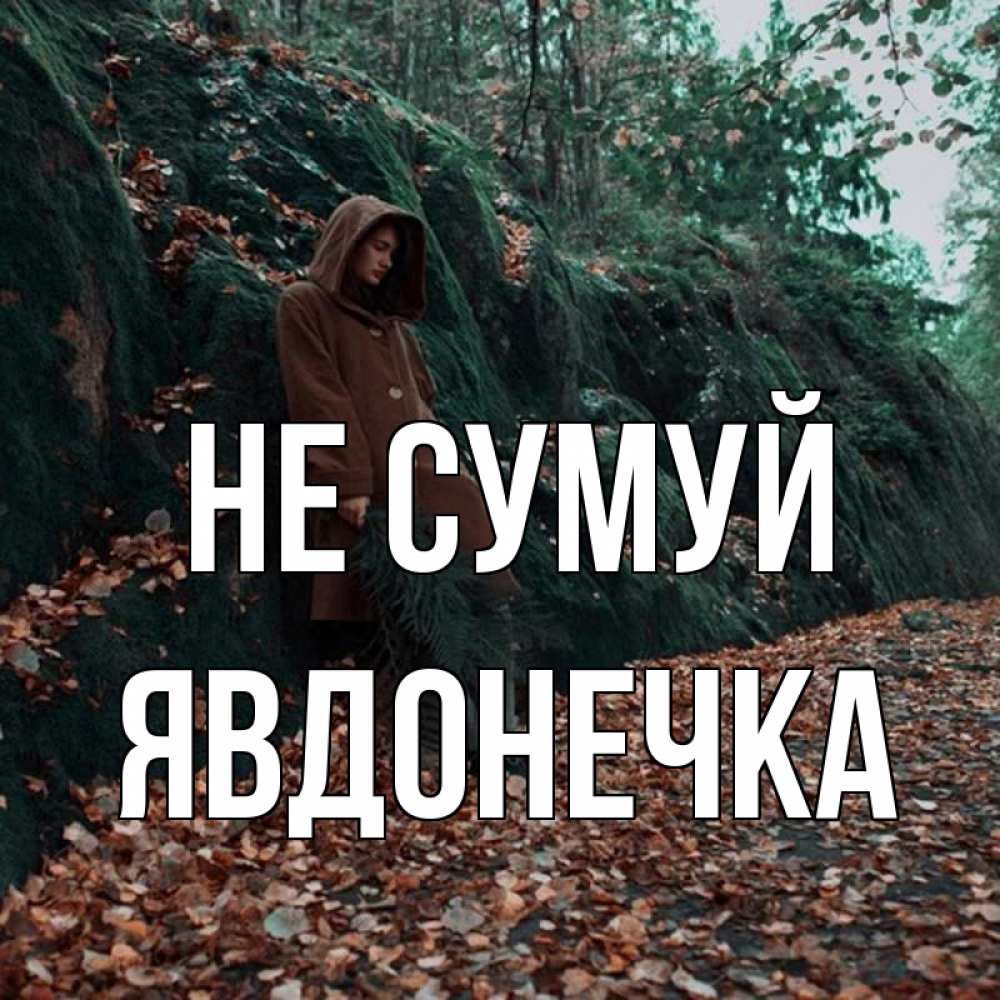 Открытка на каждый день з підписом, Явдонечка Не сумуй осенний лес Прикольна листівка з побажанням онлайн скачати безкоштовно 