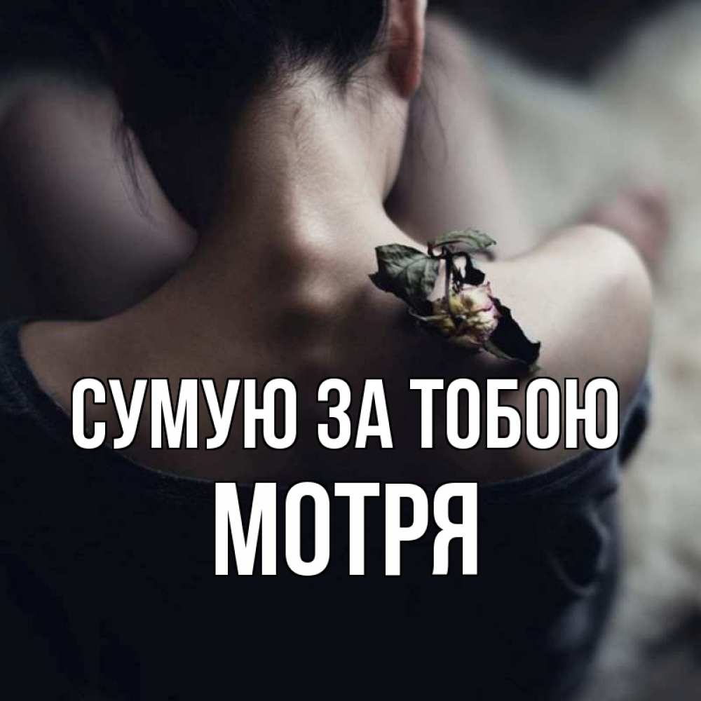 Открытка на каждый день з підписом, Мотря Сумую за тобою засох цветок Прикольна листівка з побажанням онлайн скачати безкоштовно 