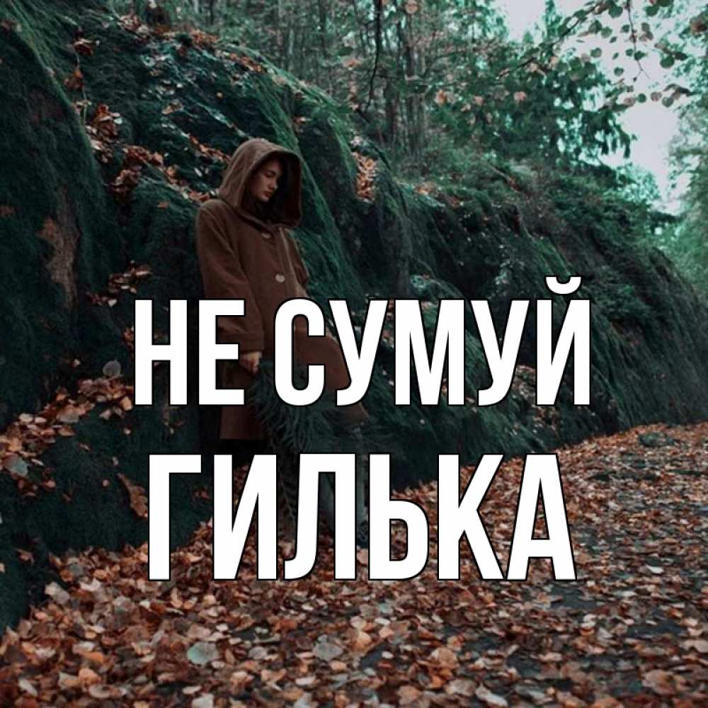 Открытка на каждый день з підписом, Гилька Не сумуй осенний лес Прикольна листівка з побажанням онлайн скачати безкоштовно 