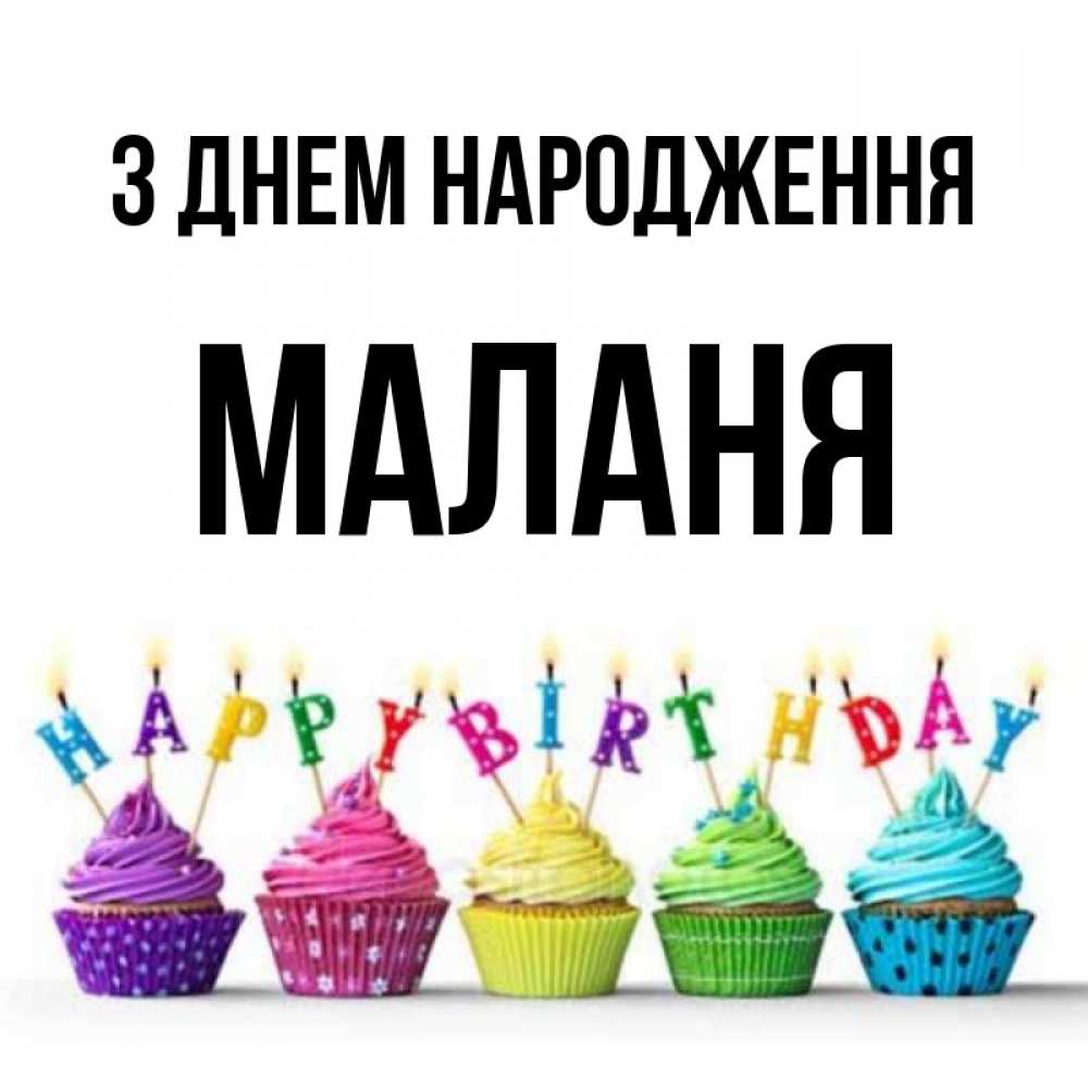 Открытка на каждый день з підписом, Маланя З Днем народження открытка ко дню рождения с разноцветными вкусняшками Прикольна листівка з побажанням онлайн скачати безкоштовно 