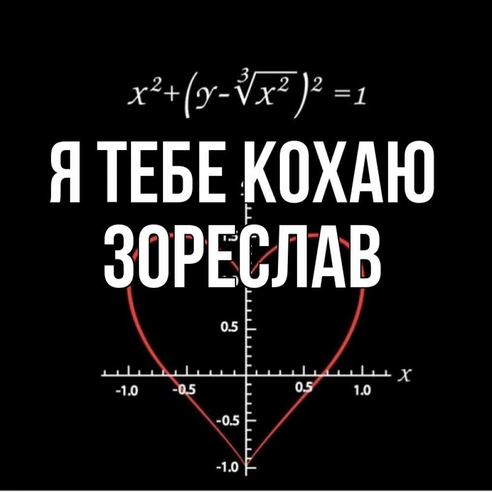 Открытка на каждый день з підписом, Зореслав Я тебе кохаю сердечная формула Прикольна листівка з побажанням онлайн скачати безкоштовно 