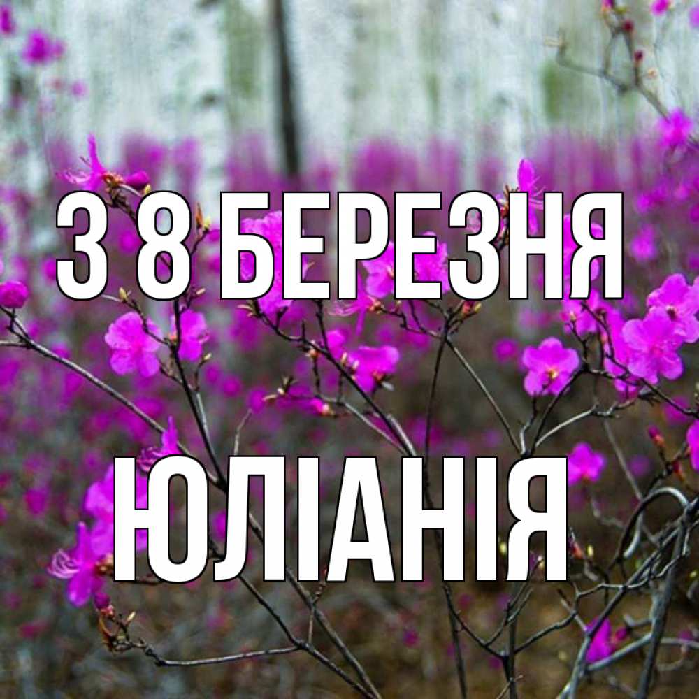 Открытка на каждый день з підписом, Юліанія З 8 БЕРЕЗНЯ дикие цветы Прикольна листівка з побажанням онлайн скачати безкоштовно 
