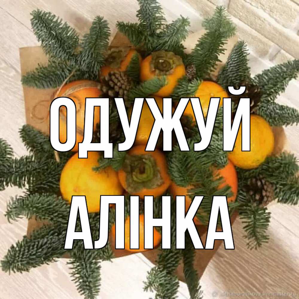 Открытка на каждый день з підписом, Алінка Одужуй апельсины и хурьма Прикольна листівка з побажанням онлайн скачати безкоштовно 