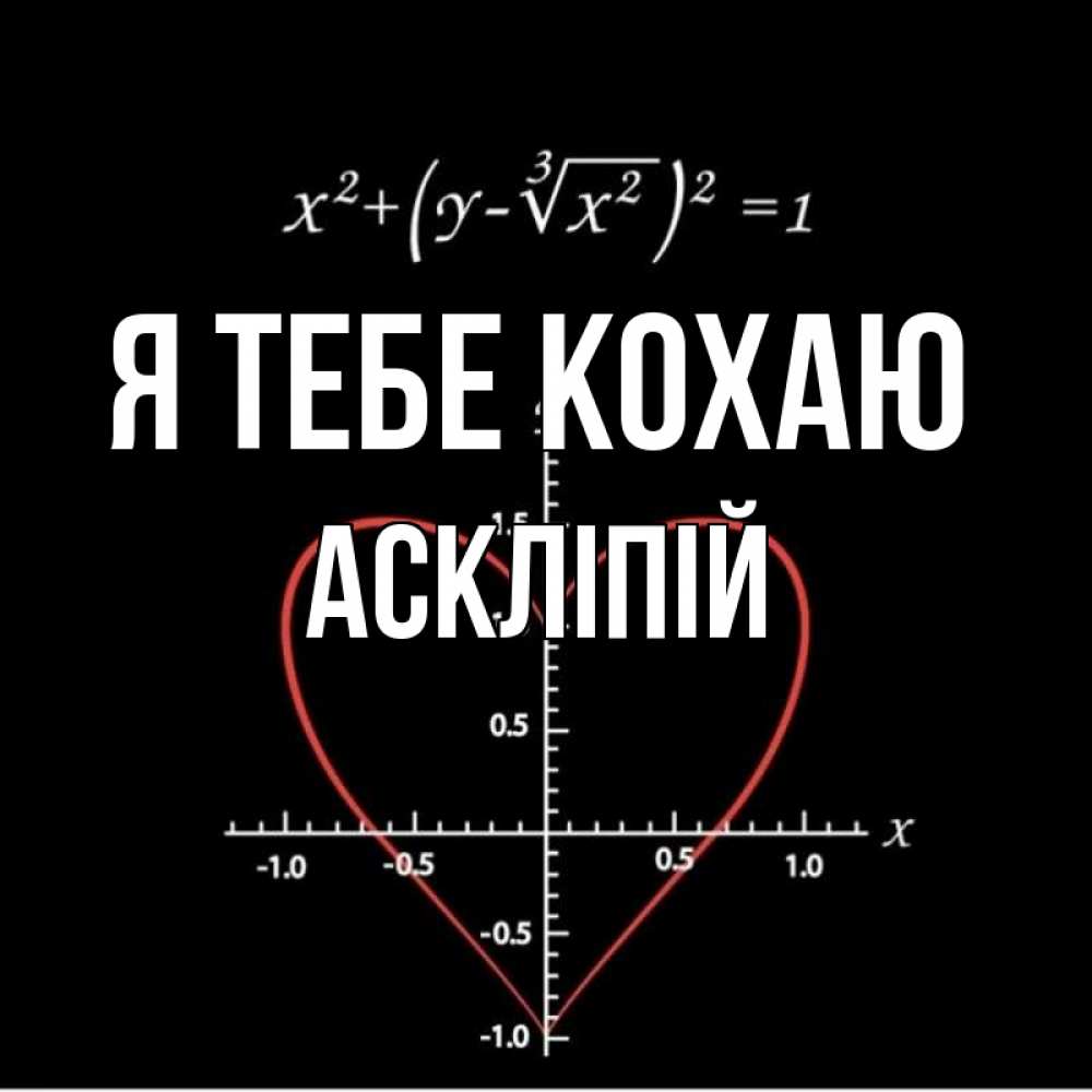 Открытка на каждый день з підписом, Аскліпій Я тебе кохаю сердечная формула Прикольна листівка з побажанням онлайн скачати безкоштовно 