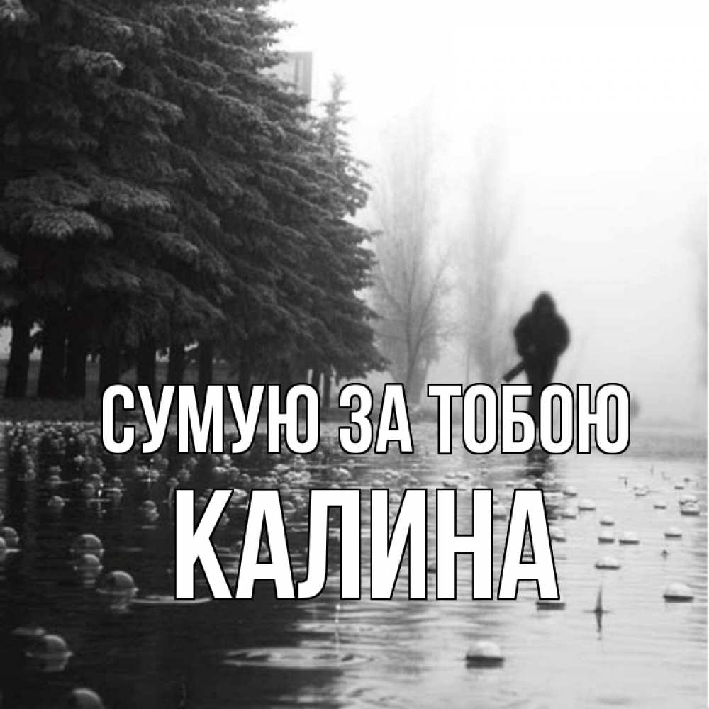 Открытка на каждый день з підписом, Калина Сумую за тобою приходи Прикольна листівка з побажанням онлайн скачати безкоштовно 