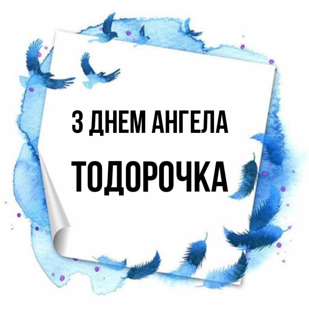 Открытка на каждый день з підписом, Тодорочка З Днем ангела красивые птицы летят Прикольна листівка з побажанням онлайн скачати безкоштовно 