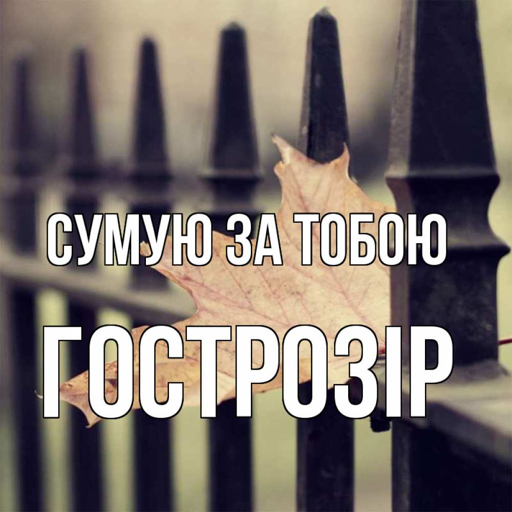 Листівка Сумую за тобою, Гострозір