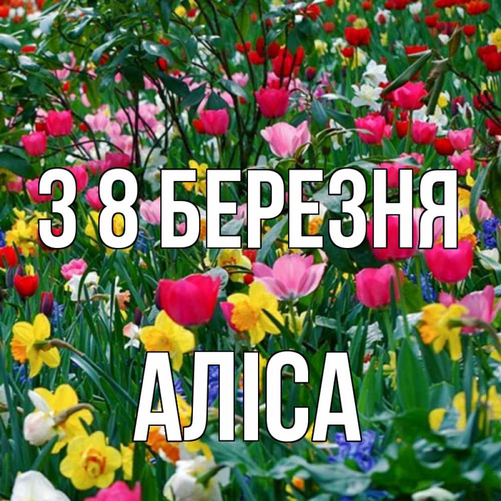 Открытка на каждый день з підписом, Аліса З 8 БЕРЕЗНЯ с международным женским днем поздравления для женщины Прикольна листівка з побажанням онлайн скачати безкоштовно 