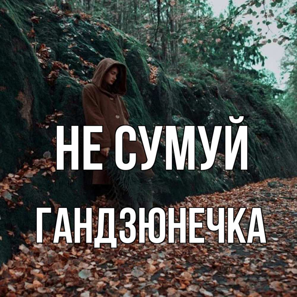 Открытка на каждый день з підписом, Гандзюнечка Не сумуй осенний лес Прикольна листівка з побажанням онлайн скачати безкоштовно 