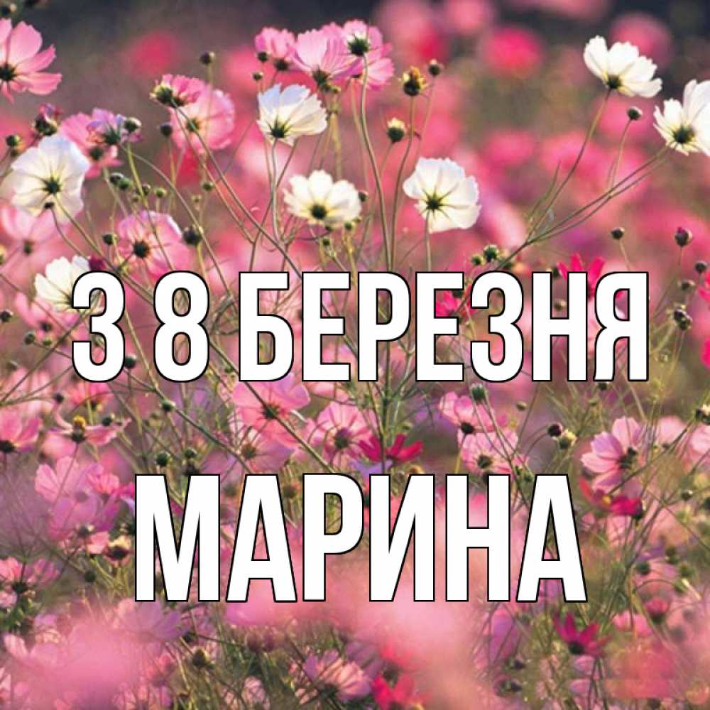 Открытка на каждый день з підписом, Марина З 8 БЕРЕЗНЯ красиво 1 Прикольна листівка з побажанням онлайн скачати безкоштовно 