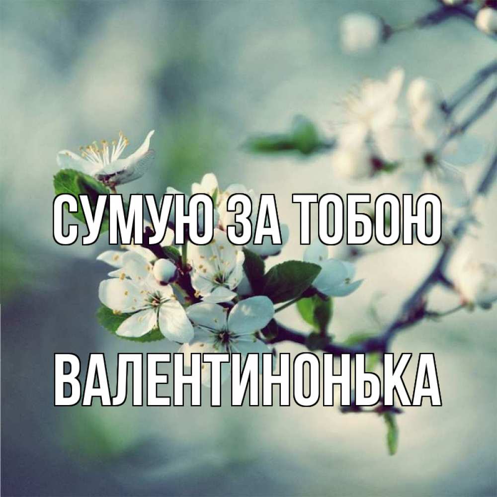 Открытка на каждый день з підписом, Валентинонька Сумую за тобою весна Прикольна листівка з побажанням онлайн скачати безкоштовно 
