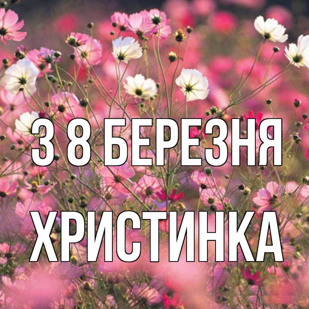 Открытка на каждый день з підписом, Христинка З 8 БЕРЕЗНЯ красиво 1 Прикольна листівка з побажанням онлайн скачати безкоштовно 