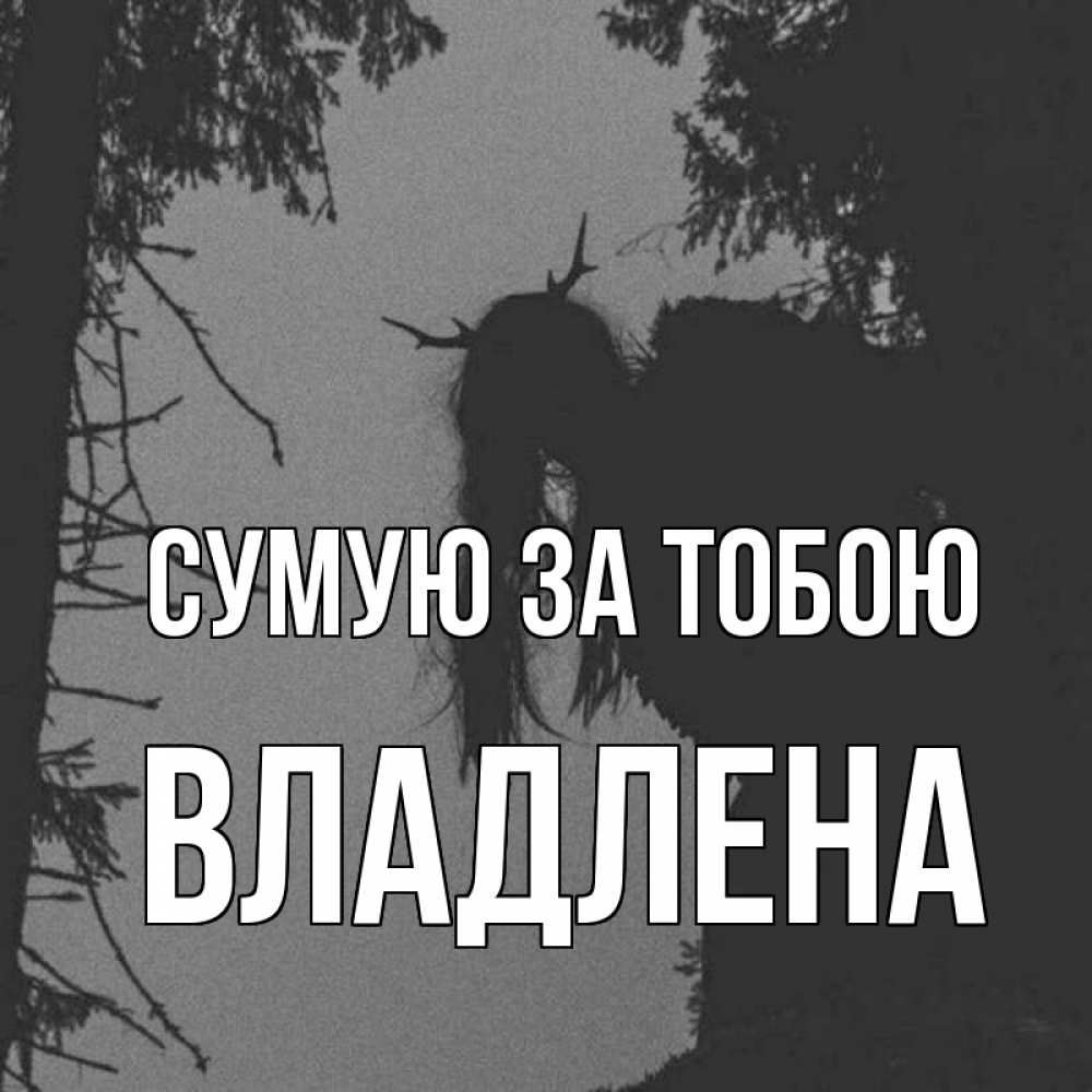 Открытка на каждый день з підписом, Владлена Сумую за тобою пугаю Прикольна листівка з побажанням онлайн скачати безкоштовно 